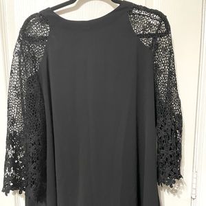 Plus Black Long Sleeve Dress
